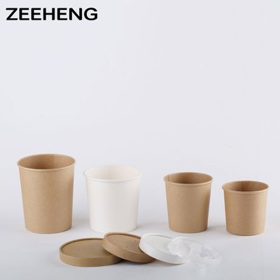 16 oz Jednorazowy kubek z zupą ze ściany Wykonany z 320 gm papieru słonecznego Z 40 gm PE powłoki z pokrywkami
