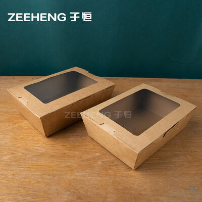 Okienko Brązowe Pudełko z Papieru Kraft o Gramaturze 337gsm z Powłoką PE, Nadające się do Recyklingu